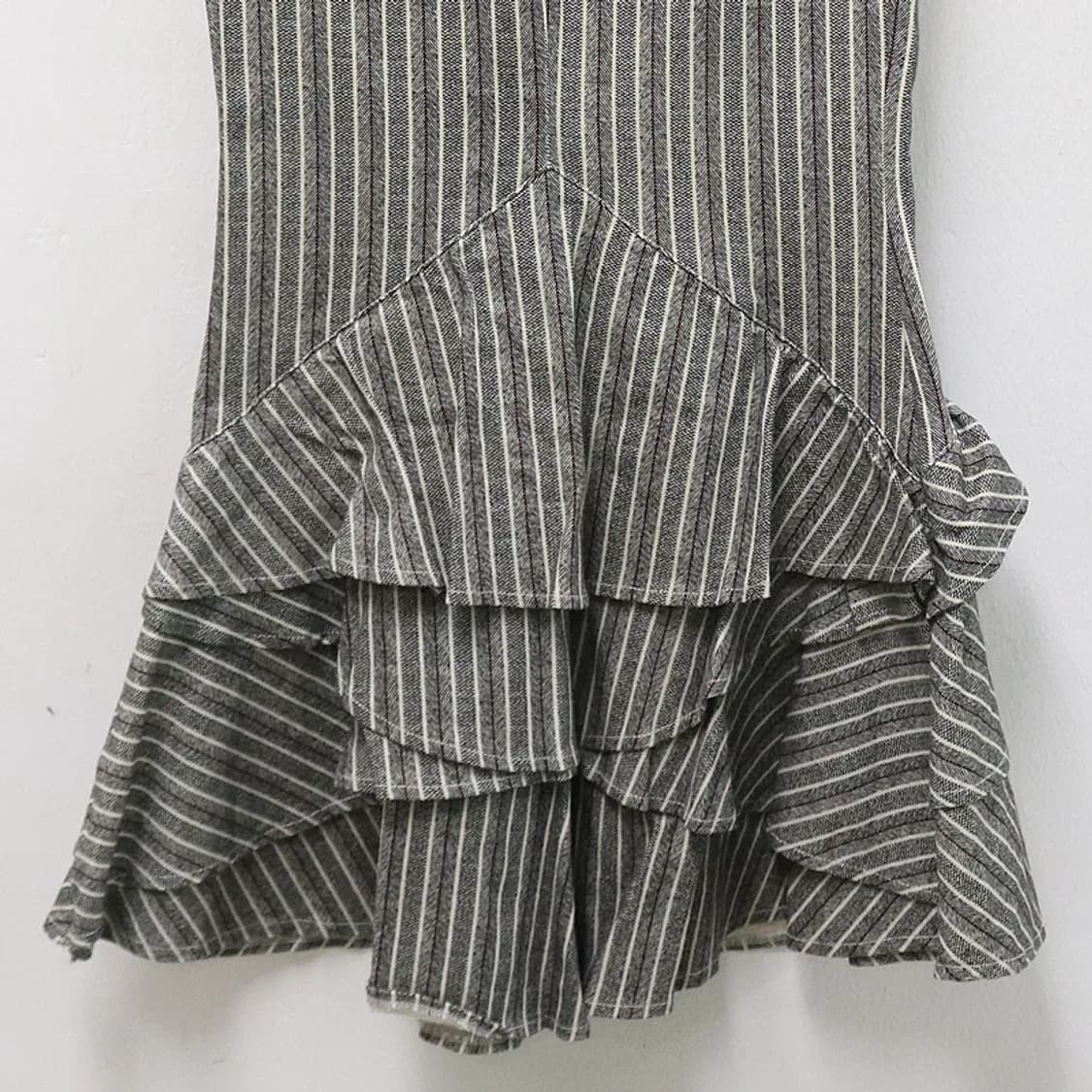 CANDAY 스트라이프 머메이드 프릴 롱스커트 62412 상품이미지6