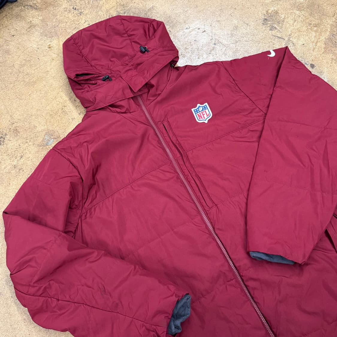 [정품/XL] 나이키 NFL 후드 패딩 자켓 버건디 b19 상품이미지1