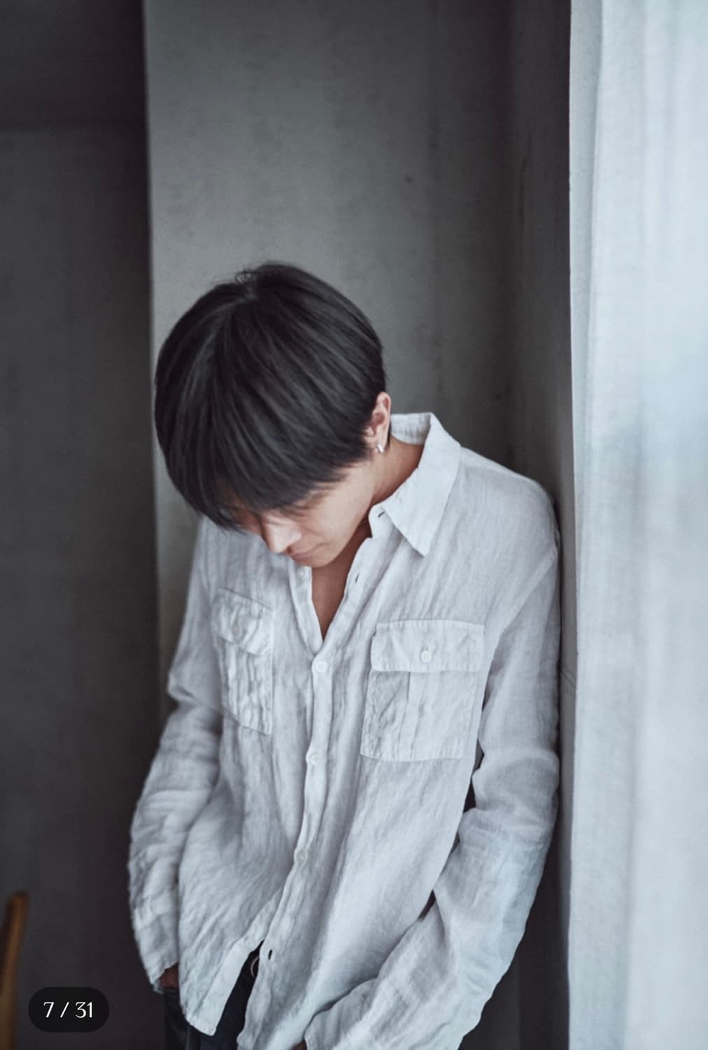 모노프리베 텍스쳐드 린넨 워크셔츠 상품이미지1