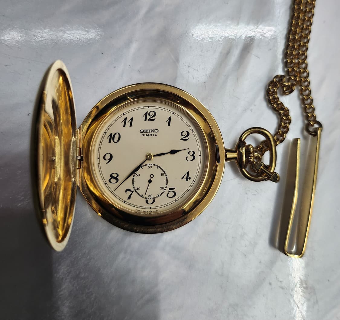 (새상품)세이코 일본 내각총리증 쿼츠 금장 회중시계 상품이미지1