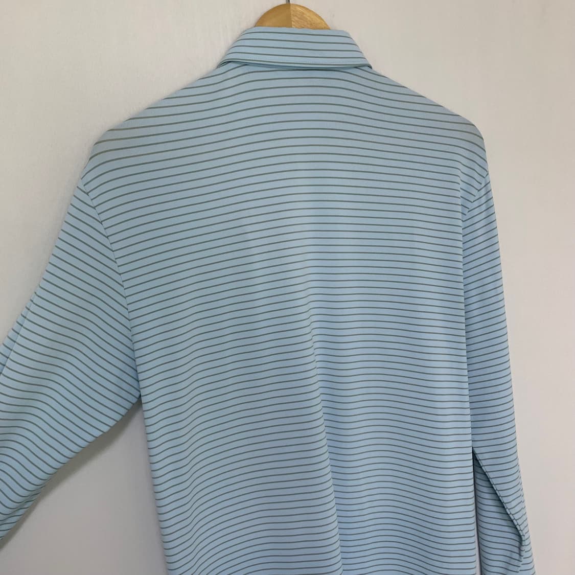 랑방 스포츠 스트라이프 긴팔 폴로티 카라 롱슬리브 스카이블루 남녀공용 상품이미지6