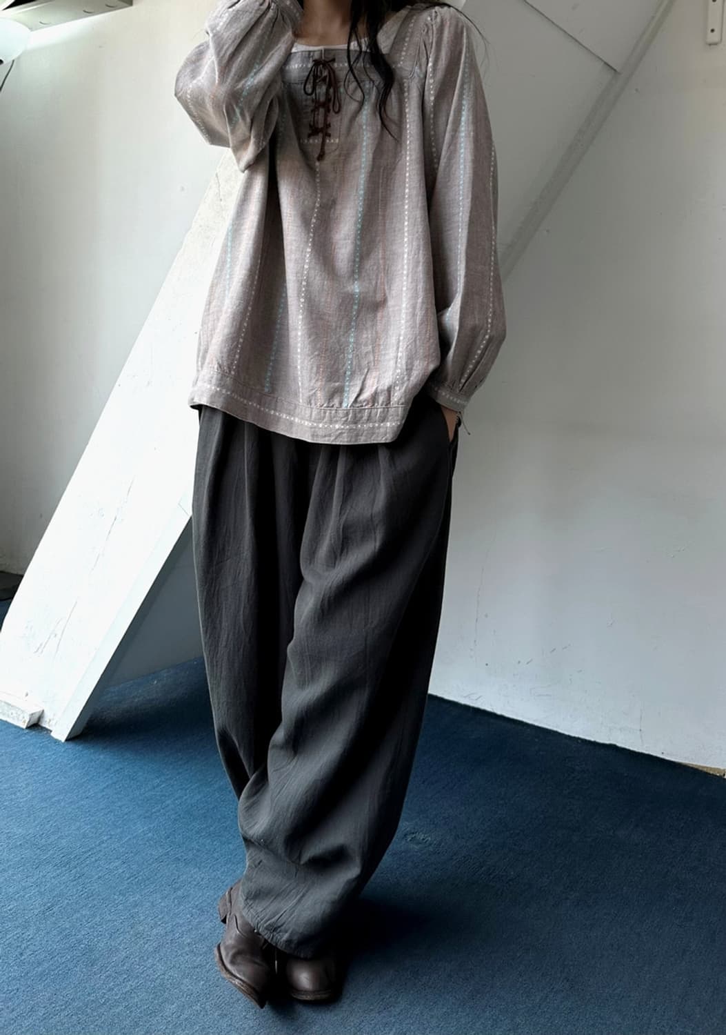 Square neck jacquard fabric string P/O 상품이미지10