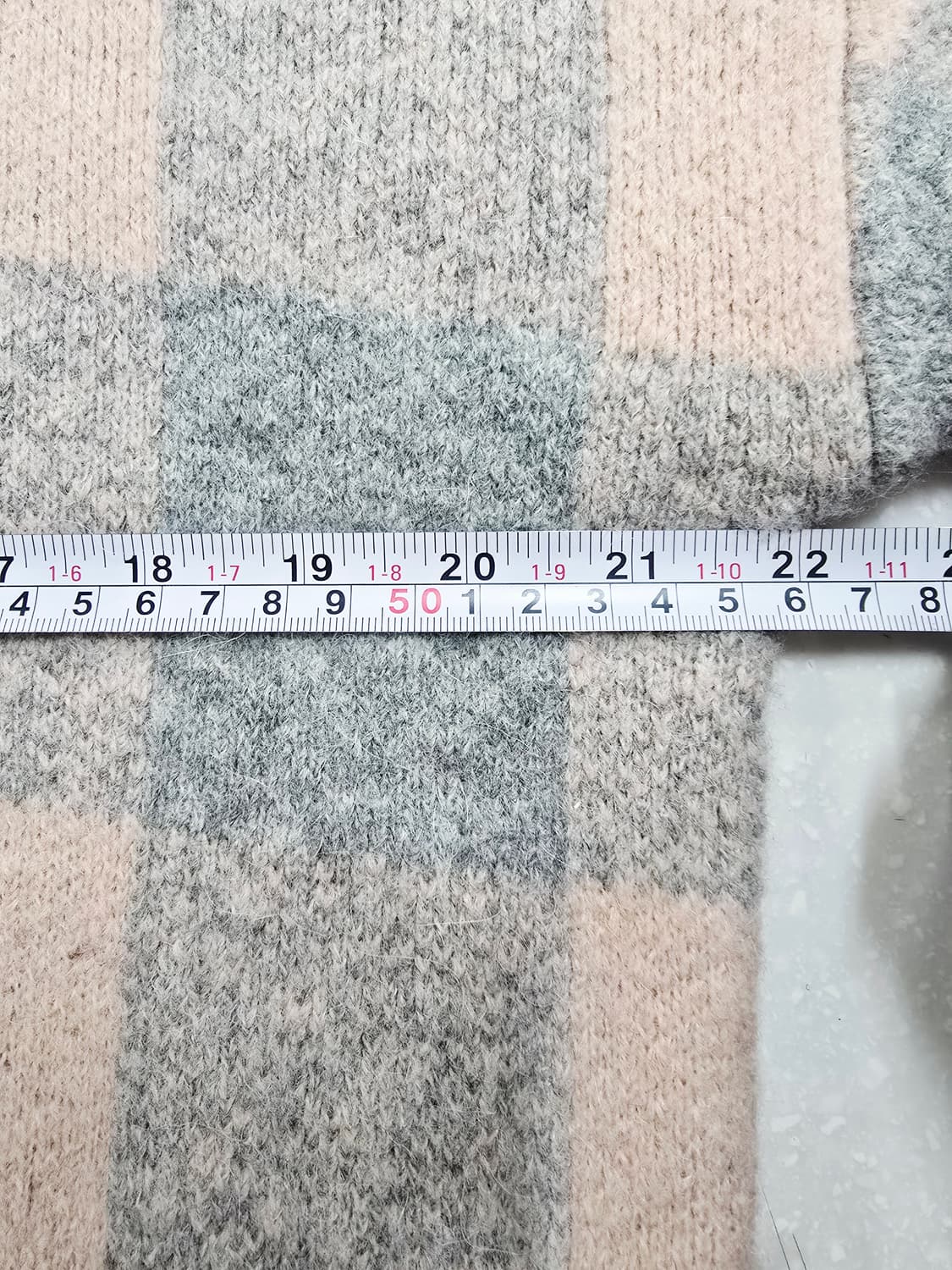 피플오브더월드 체크 패턴  양모혼방 풀오버니트 상품이미지7