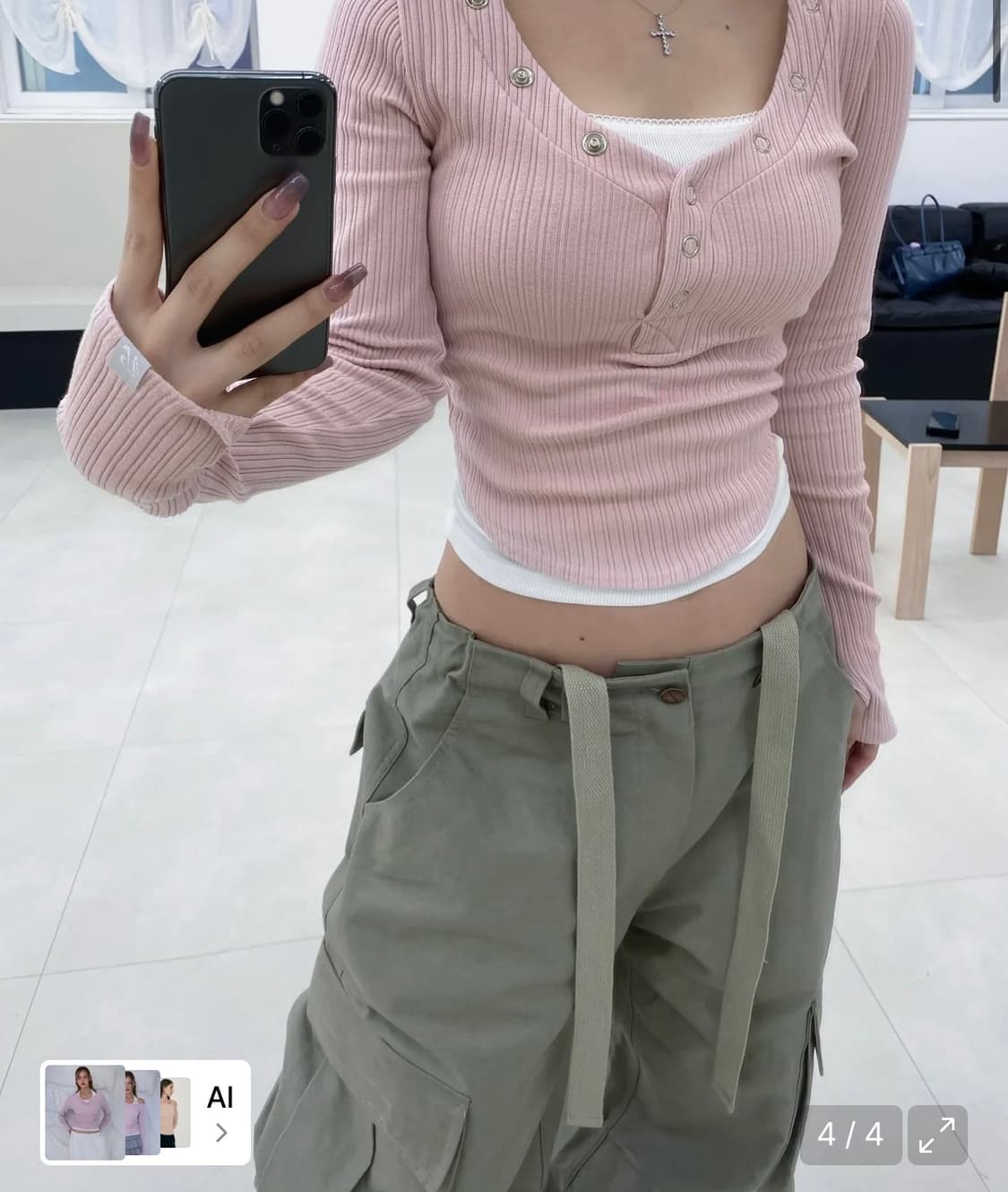 Bunny Snap Button Top (Ver. 1) (Pink) 상품이미지2