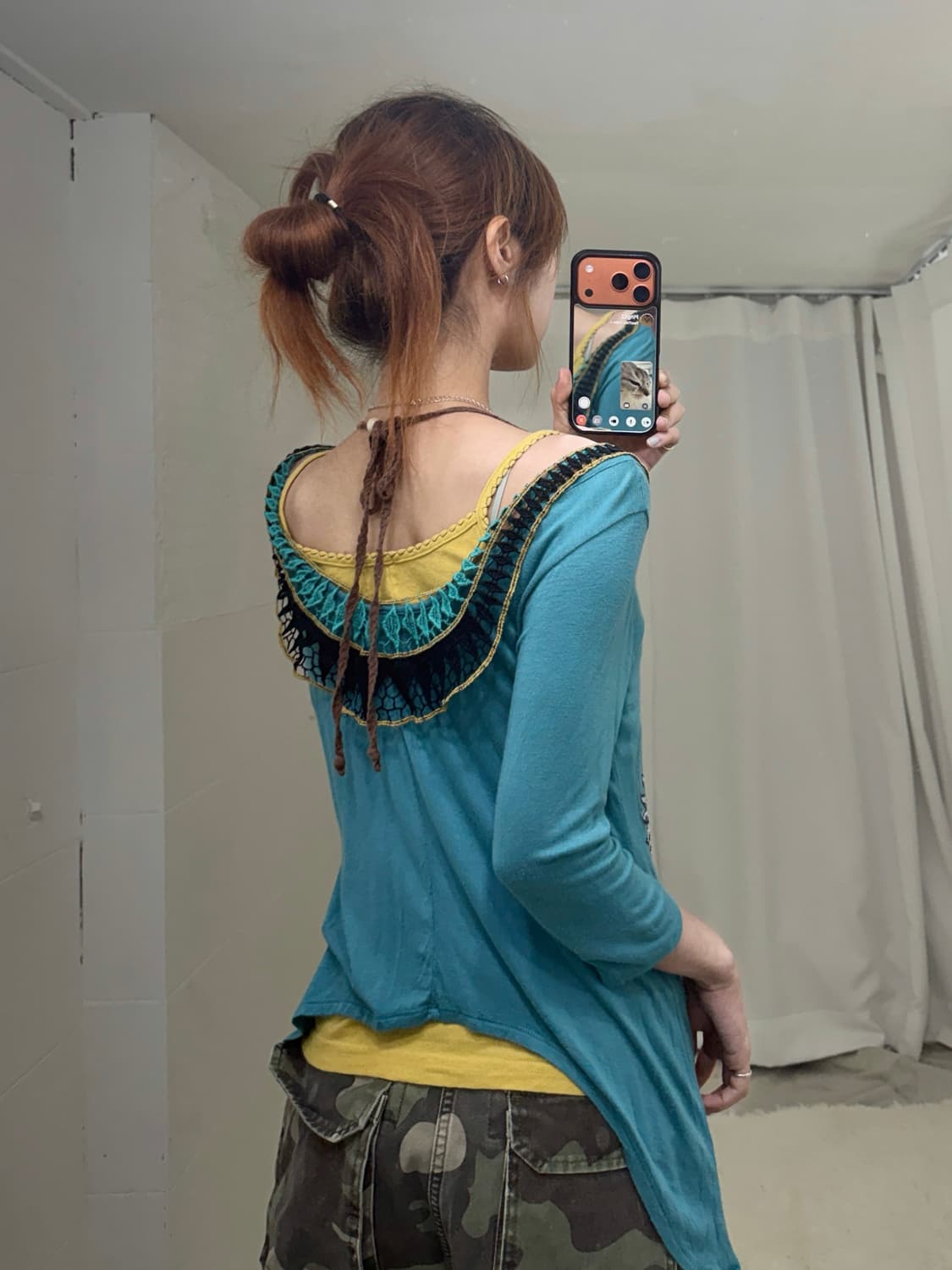 (상의 세트) 할리데이비슨 히피 큐빅 롱슬리브 + 옐로우 히피 나시 상품이미지3