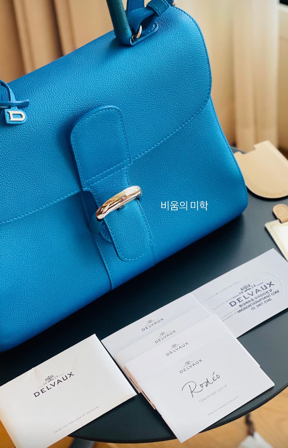 정품 새상품) Delvaux 델보 브리앙 MM 메탈릭블루 정가 1150만 상품이미지8