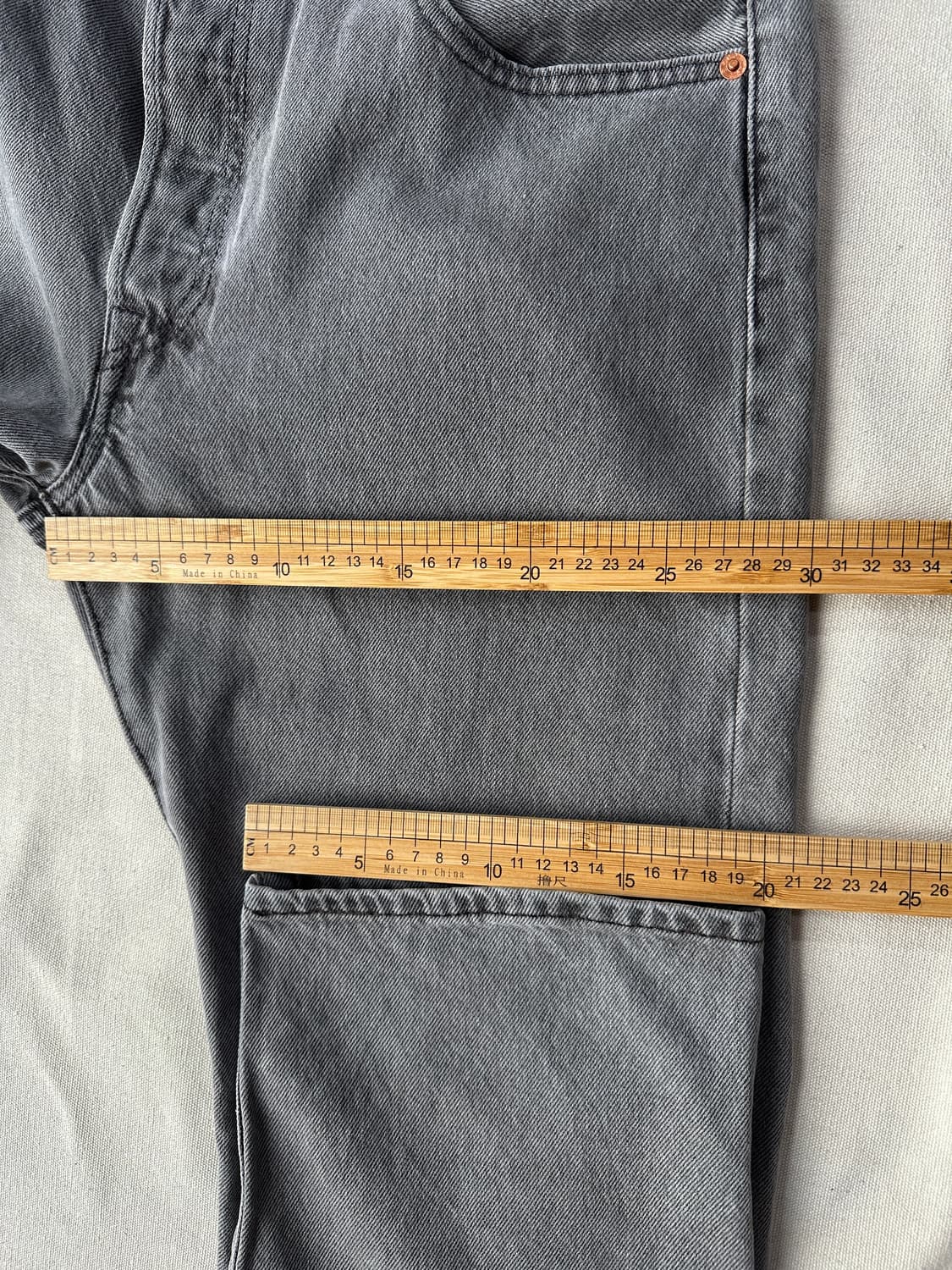 리바이스 501 그레이 데님 팬츠 33 상품이미지10