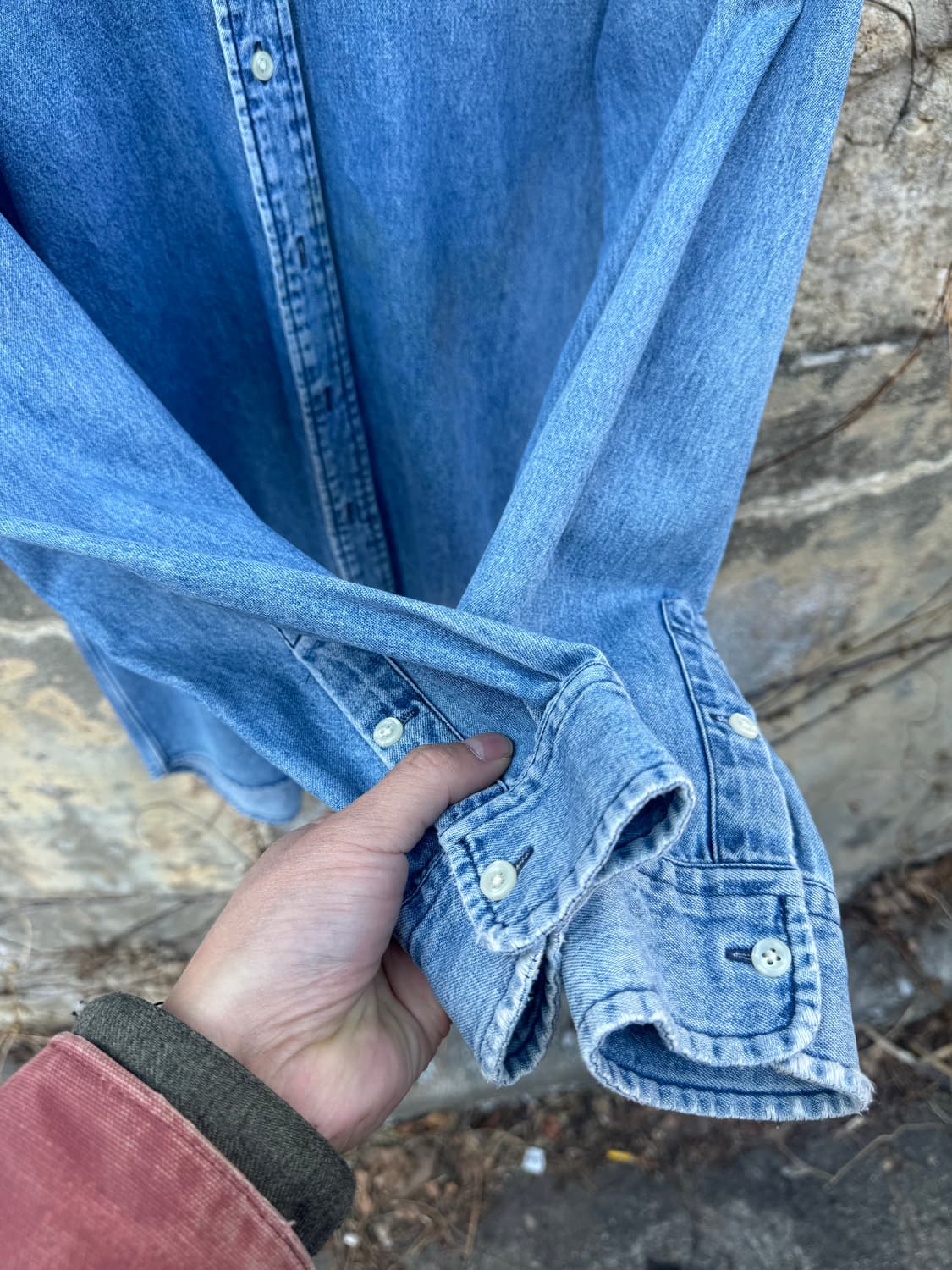 90s 폴로 랄프로렌 빈티지 blaire 페이딩 데님 셔츠 m 상품이미지7