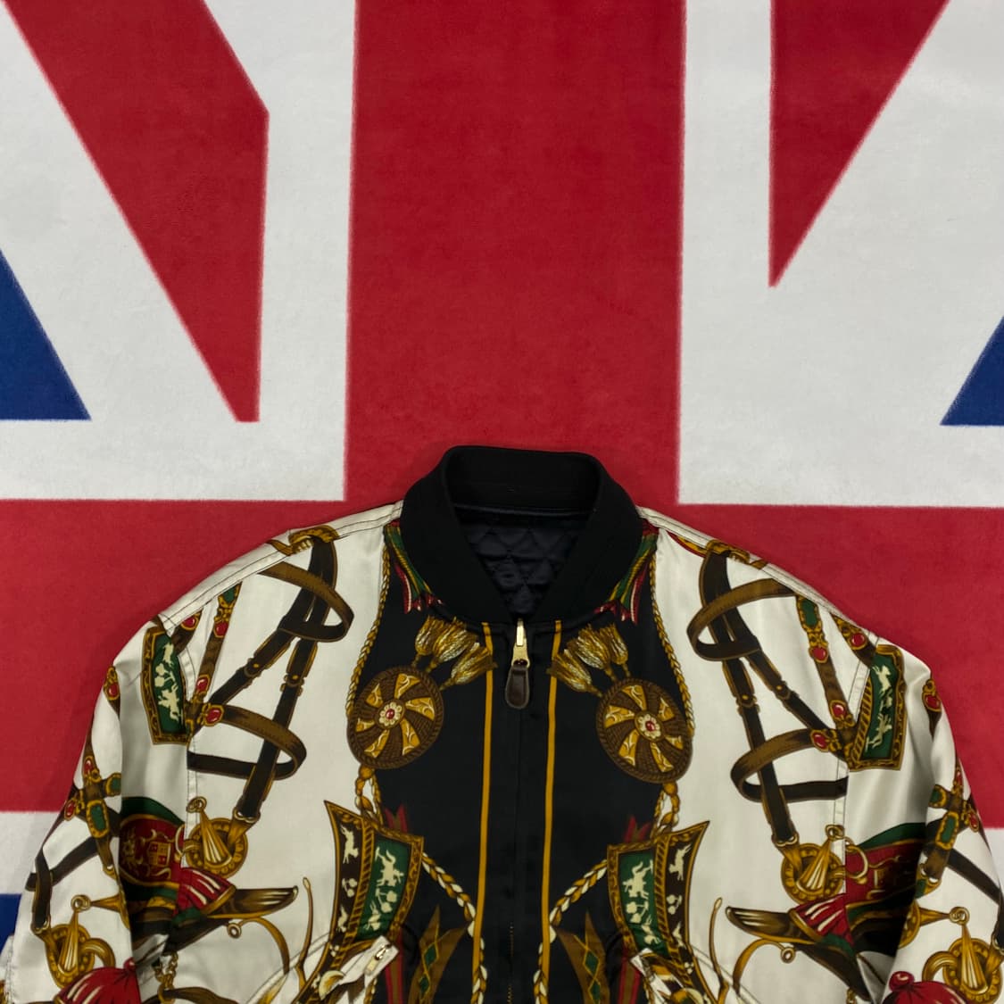 빈티지 패턴 숏 블루종 자켓 실측 M 상품이미지3