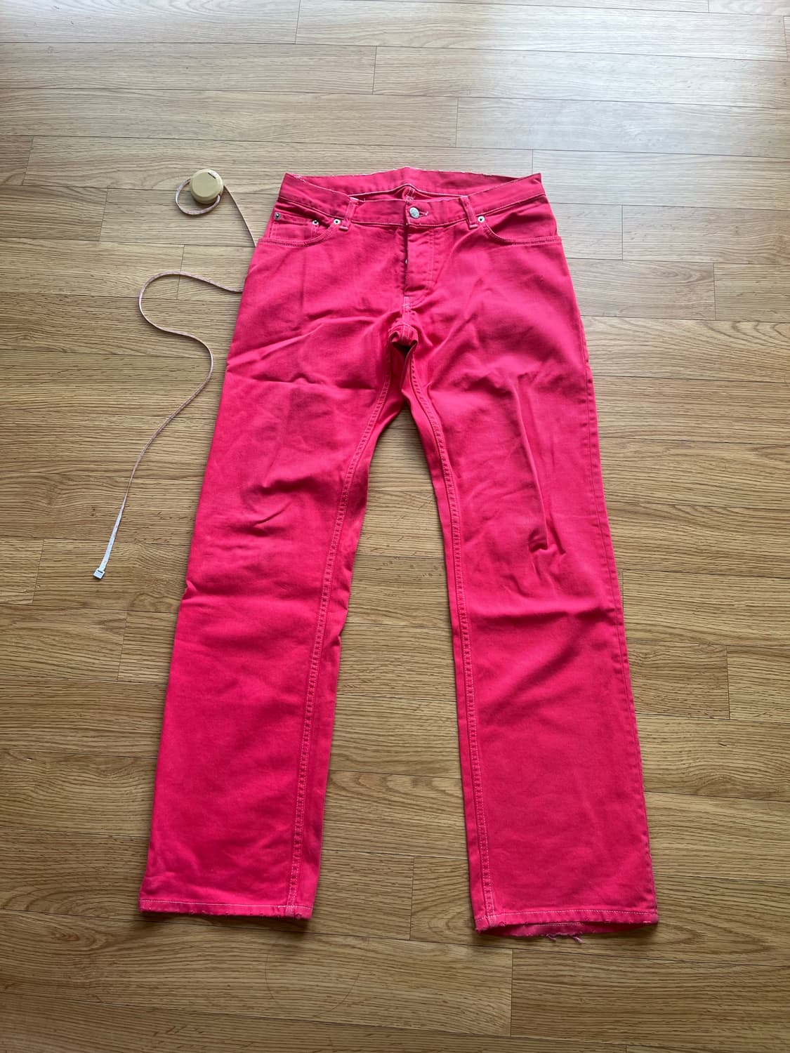 Helmut Lang vintage 00s Pink Denim Jeans 상품이미지1