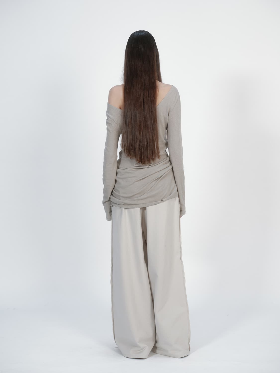 낫띵에브리띵 와이드 레그 스웻팬츠 베이지 상품이미지3