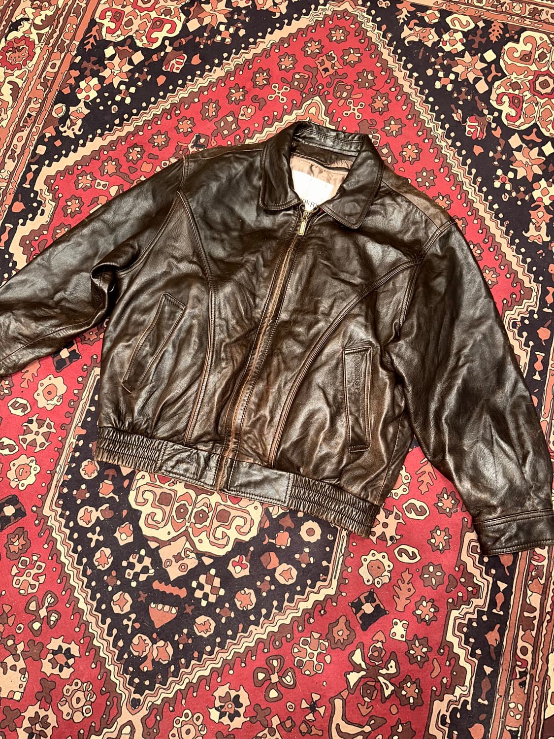 ( L ) 가죽자켓 레더자켓 봄버자켓 빈티지가죽 a2가죽자켓  상품이미지5