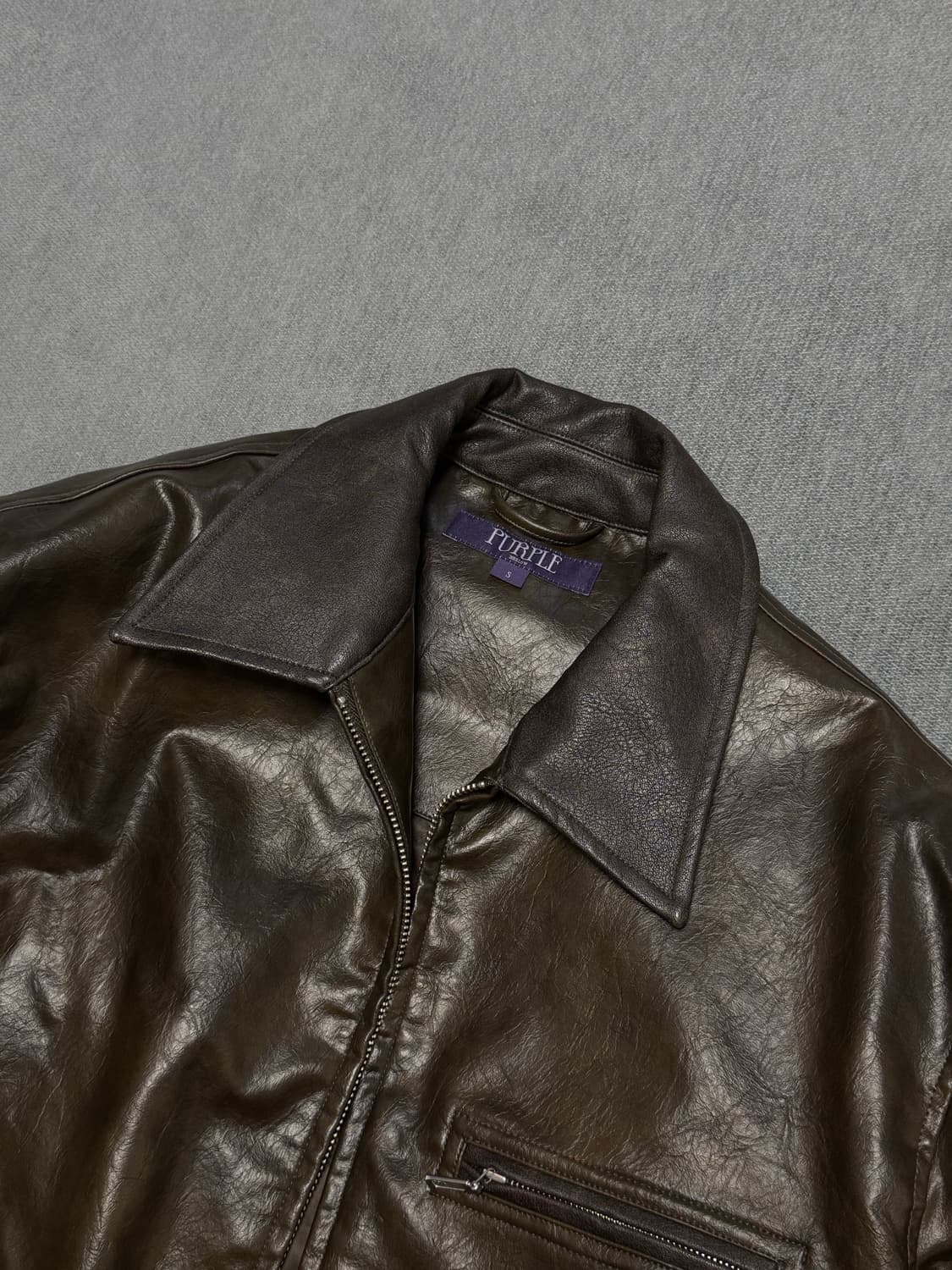 비슬로우 퍼플 레더 자켓 S 상품이미지5