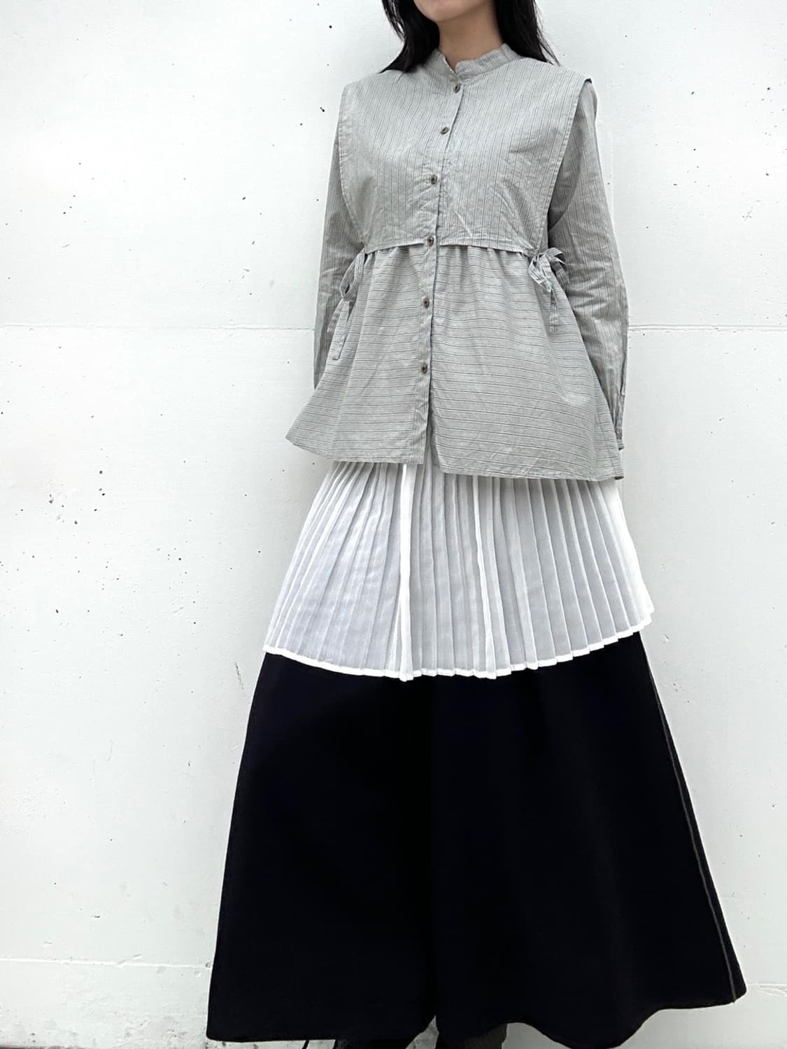 Liliane Burty Éclat wrap tie check blous 상품이미지3