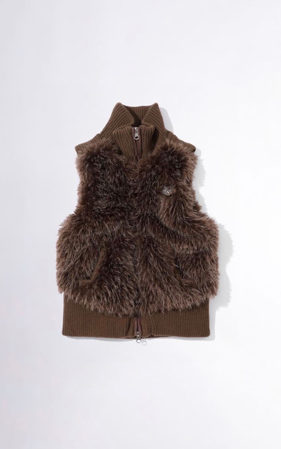 스컬프터 조끼 Faux fur zip-up vest brown 상품이미지2