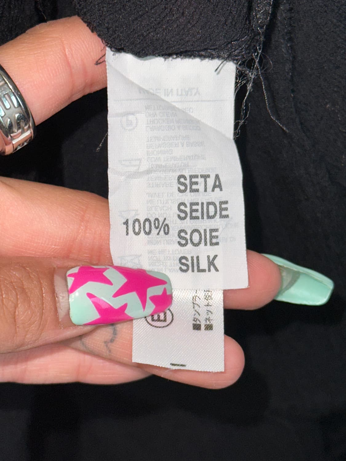 Black unbalanced silk skirt 상품이미지5