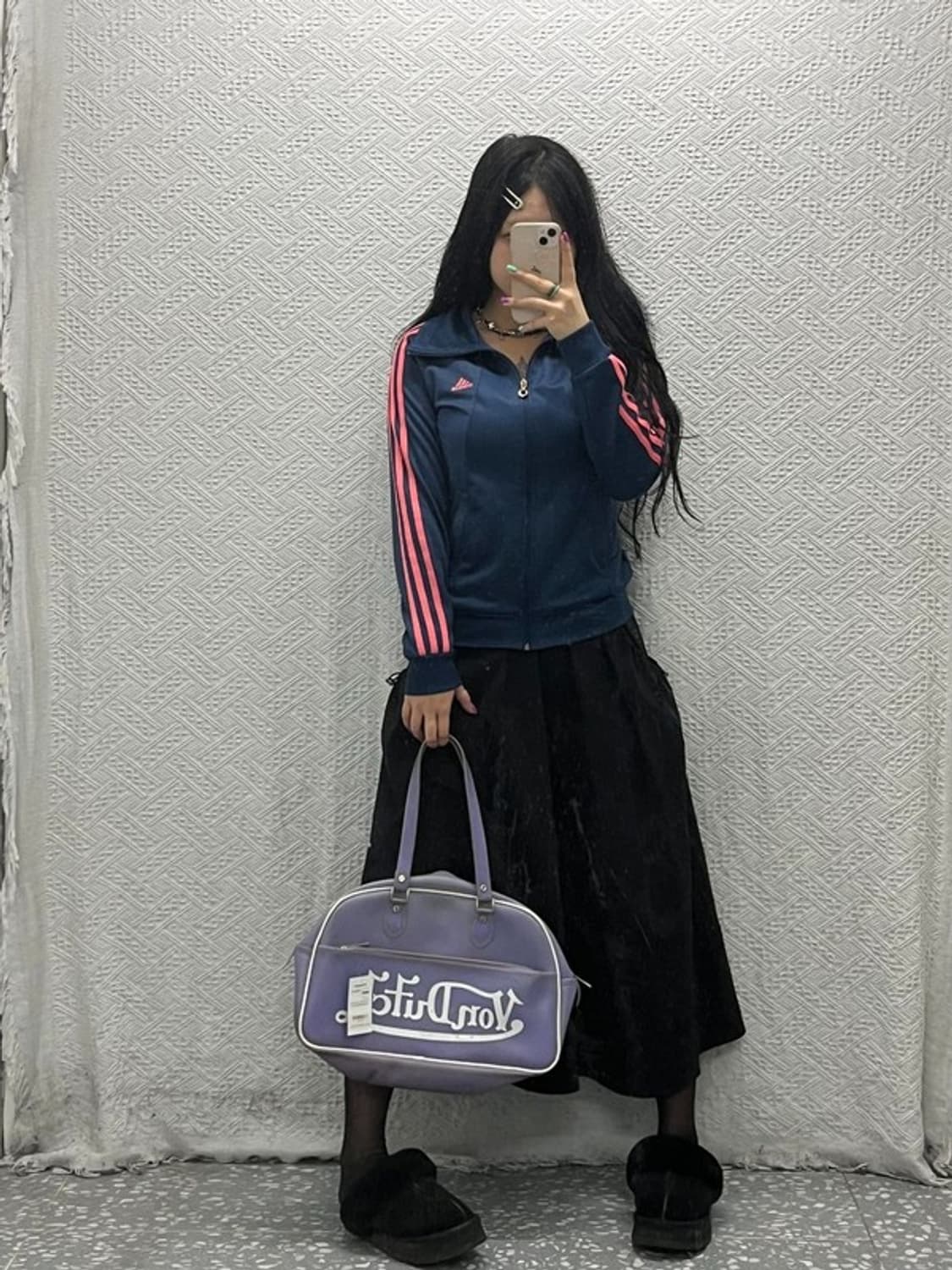 아디다스 90's Y2K 네이비 핑크 져지 집업 90 C06725 상품이미지2