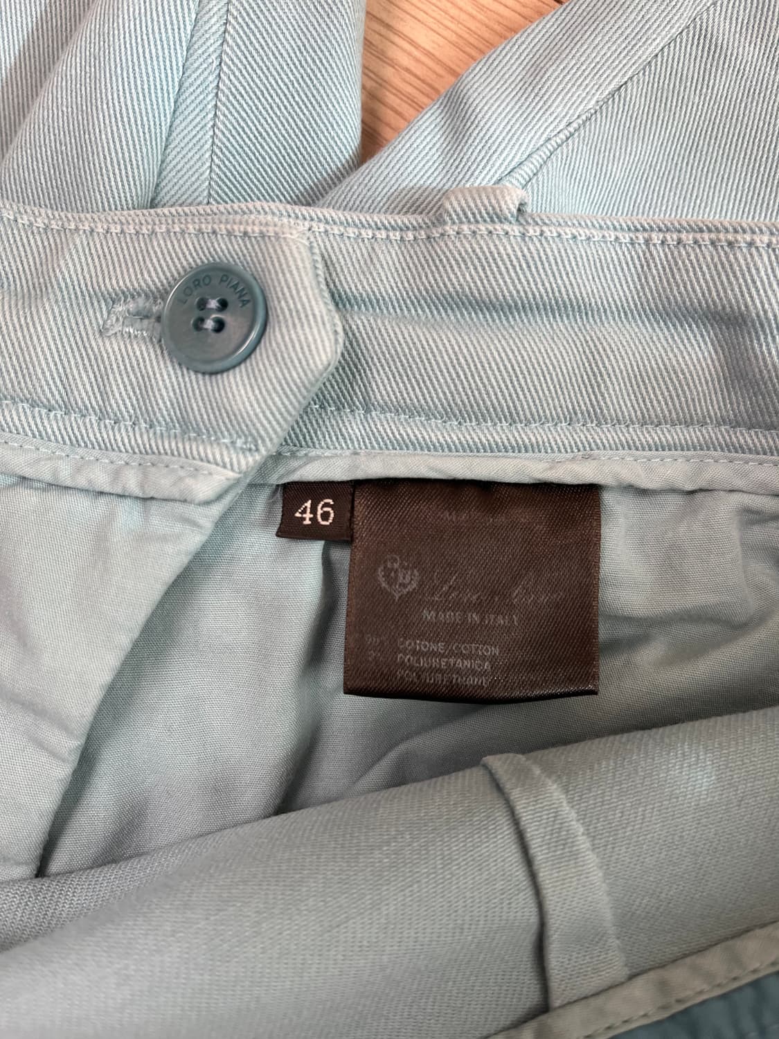 로로피아나 46사이즈 하늘색 면바지 정품 상품이미지6