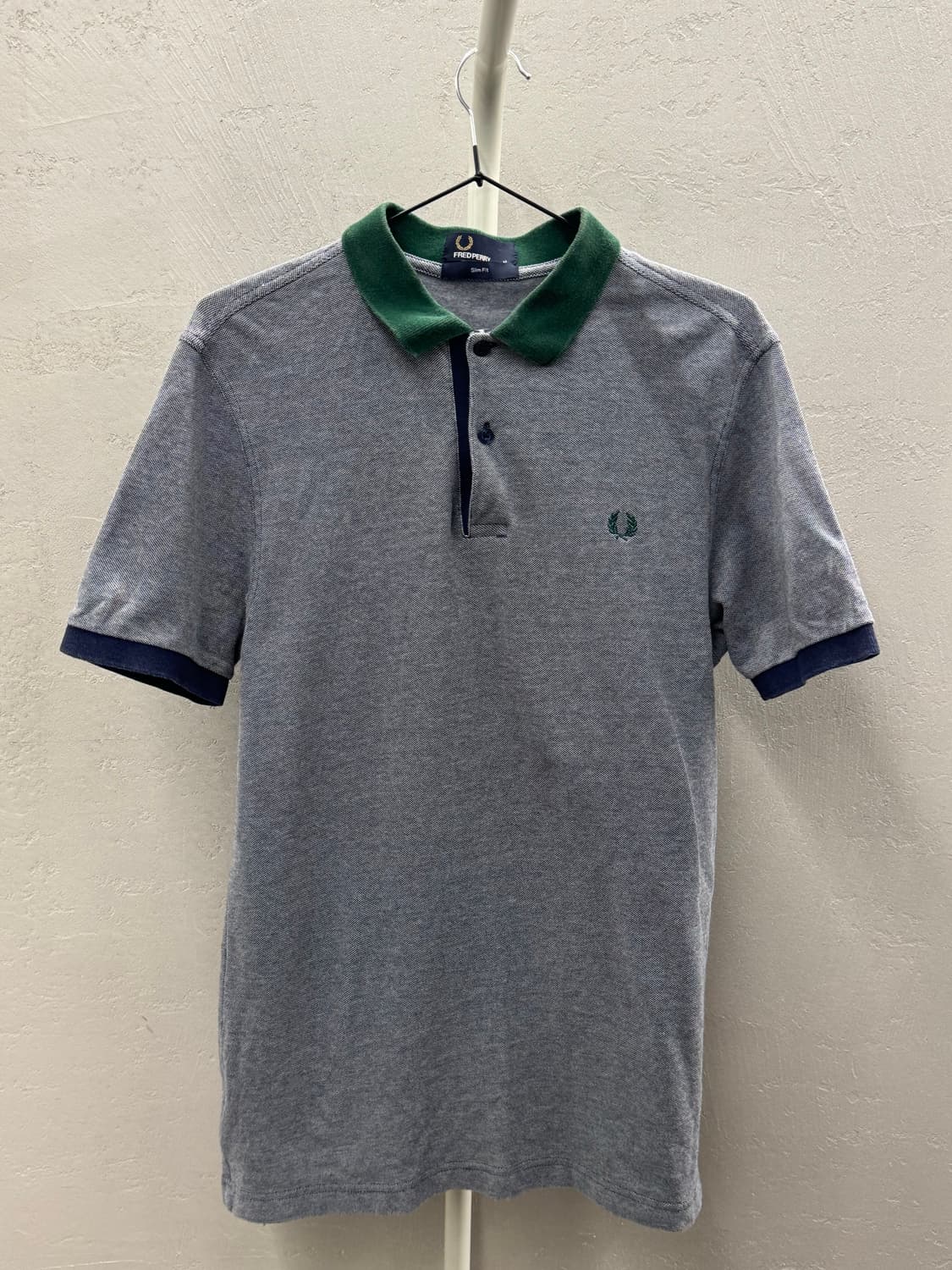 프레드페리 그린 카라 회색 반팔 티셔츠 M 상품이미지2