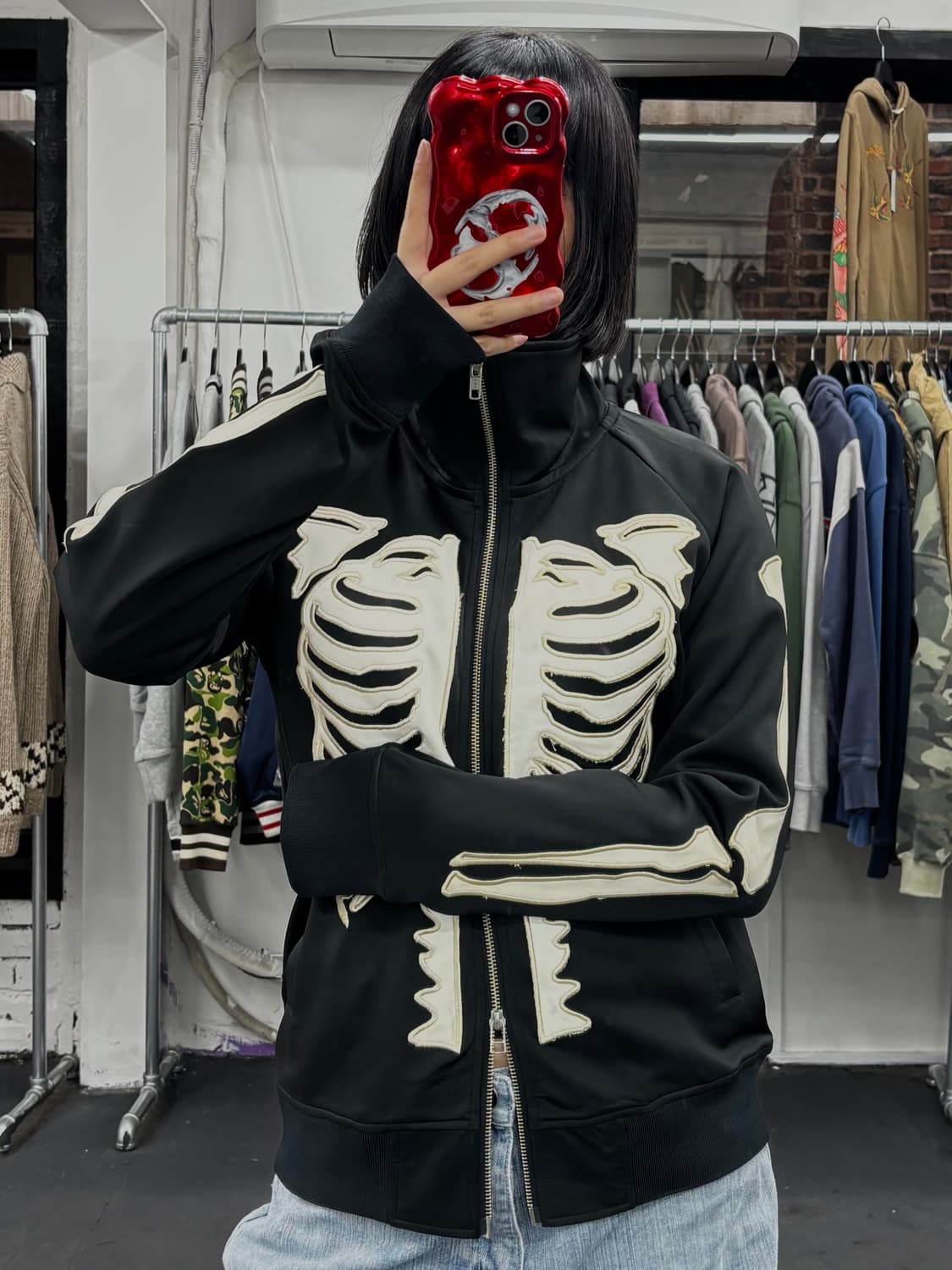 밴슨 레더 본 스켈레톤 트랙자켓 상품이미지4