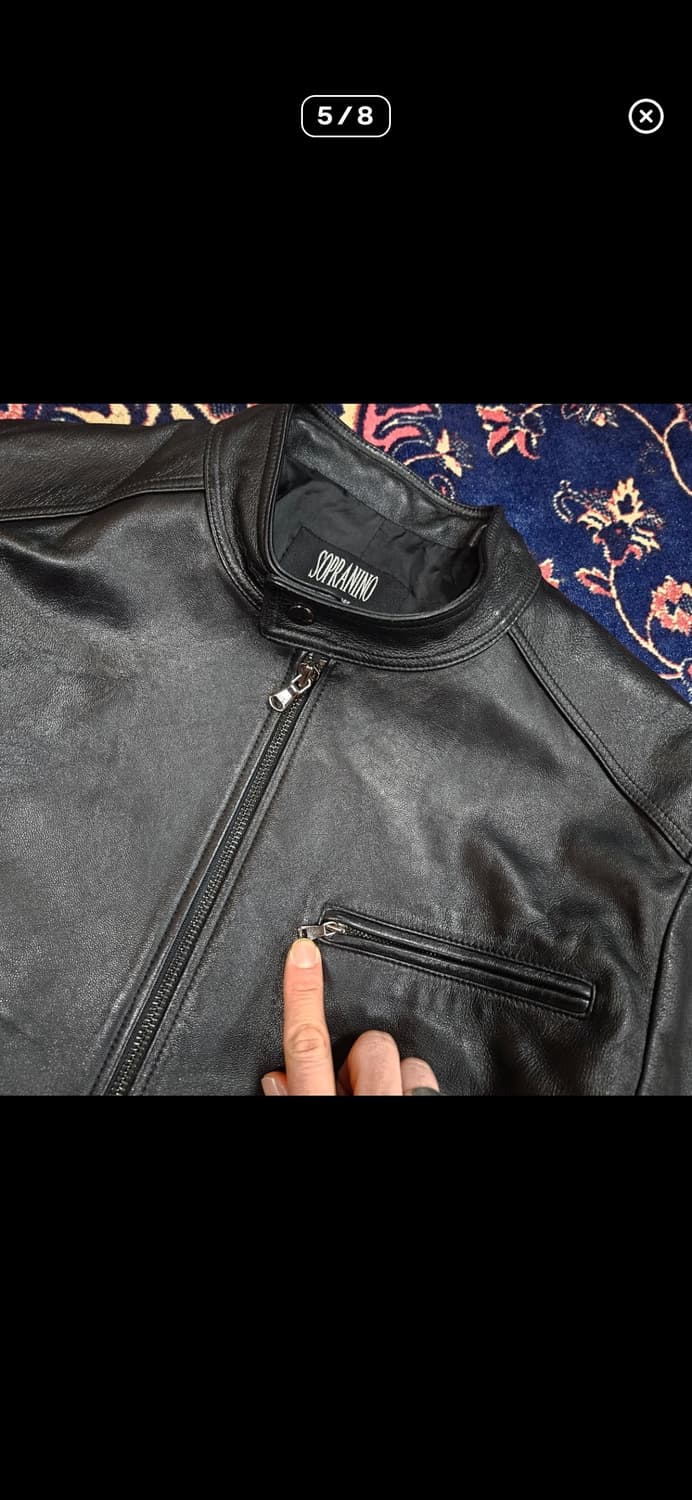 SOPRANINO 양가죽 베이직 버튼 카라넥 빈티지 자켓 100 상품이미지5