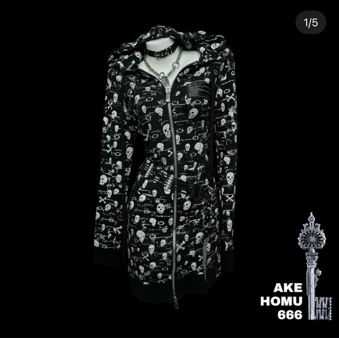 아케호무 펑크 해골 후드원피스 상품이미지1