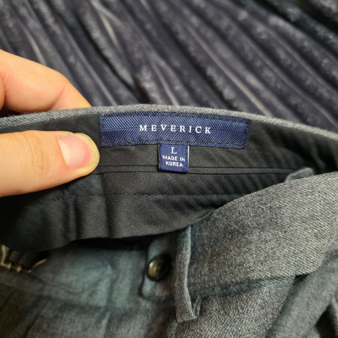 메버릭 투턱 울 트라우저 그레이 L(34) 상품이미지4