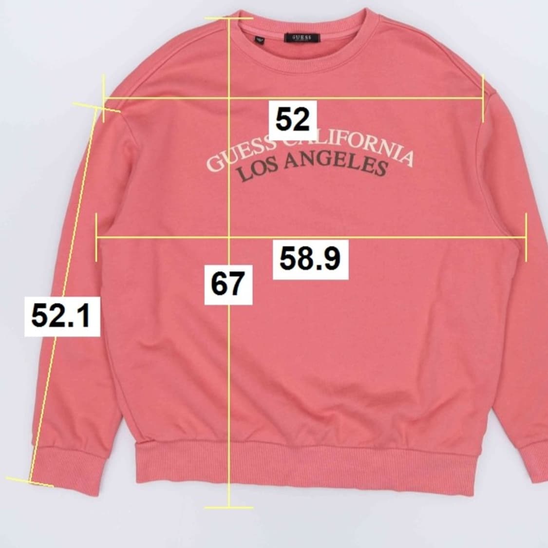 [M] 게스 여성 레터링 빅로고 라운드 맨투맨 핑크 3995 상품이미지8