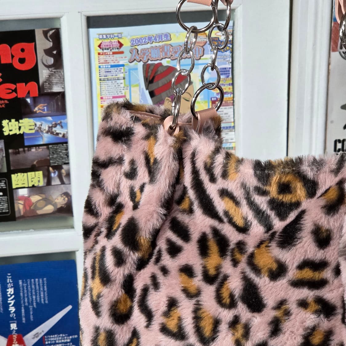 빈티지 레오파드 핑크 퍼 갸루 숄더백 상품이미지4
