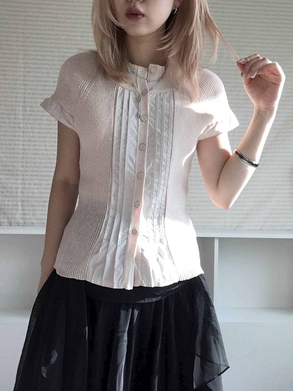 jpn vintage peach pink pearl knit 상품이미지3
