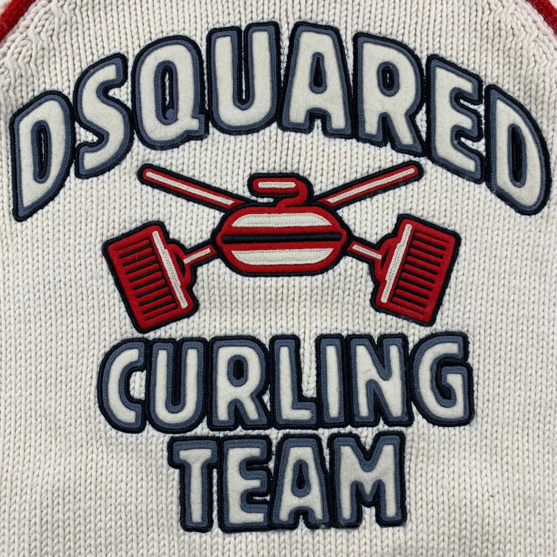 이태리제 디스퀘어드2 컬링팀 빅로고 헤비울 니트집업 상품이미지2