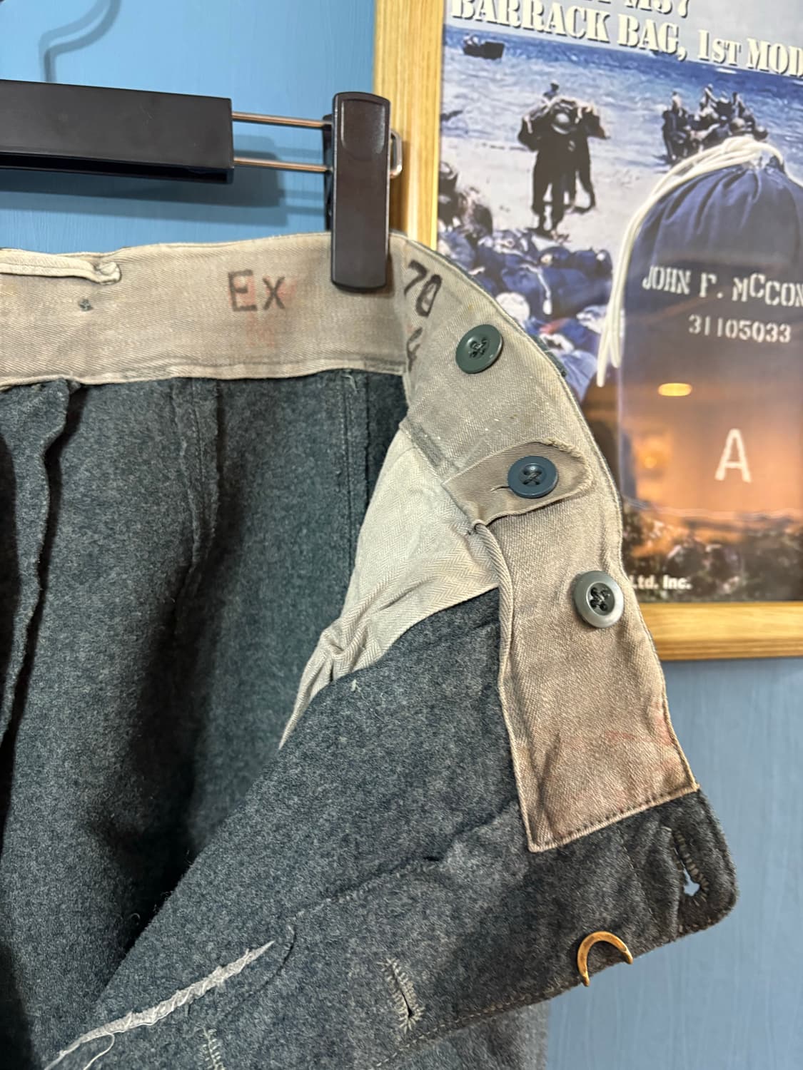 50-60’s Swiss army side line Wool Pant. 상품이미지4