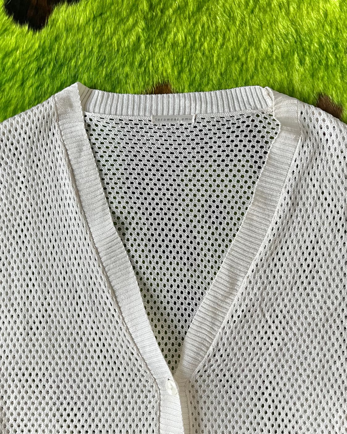 Terawear Emu White Mesh Knit Cardigan 상품이미지4