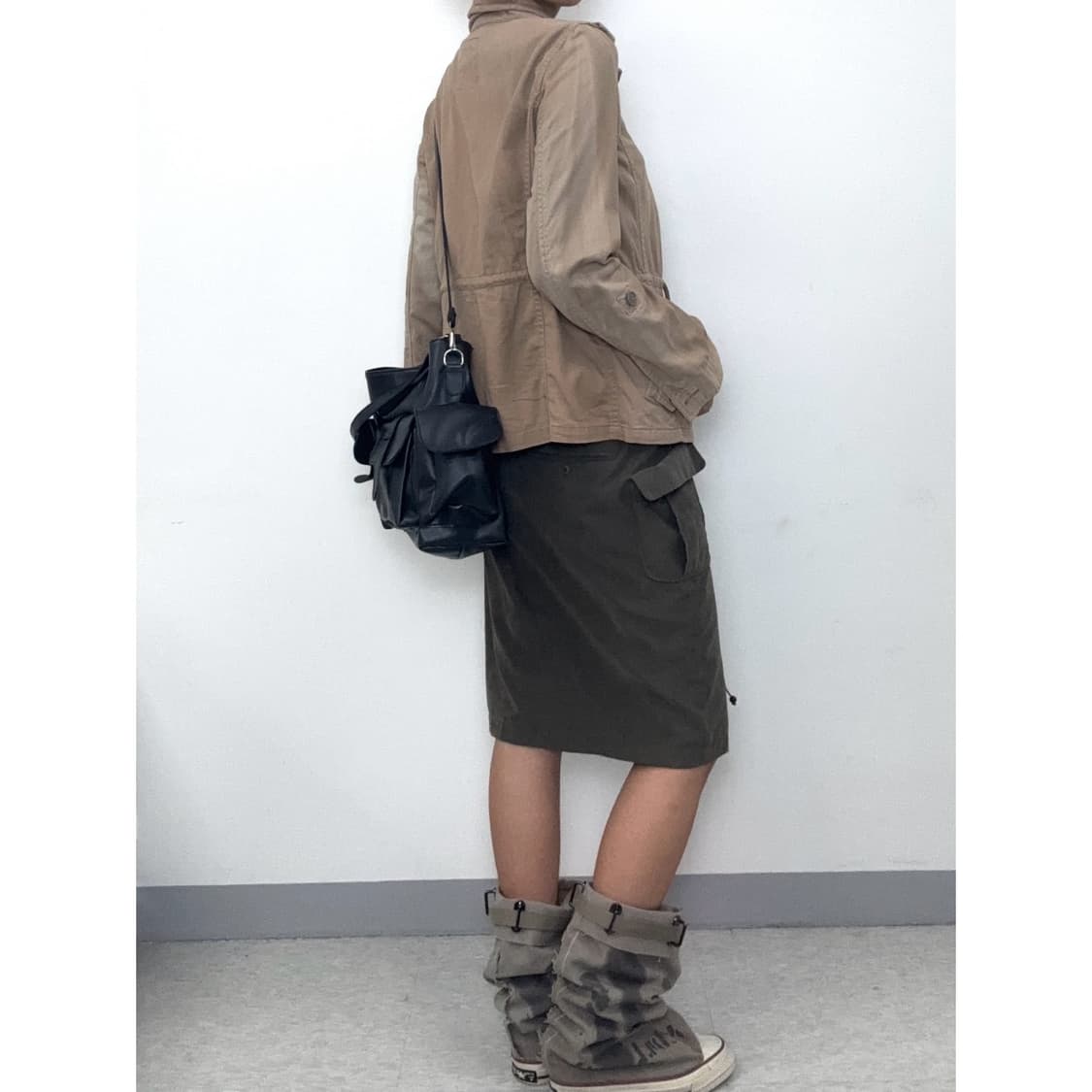 빈티지 카키 카고 스커트 상품이미지9