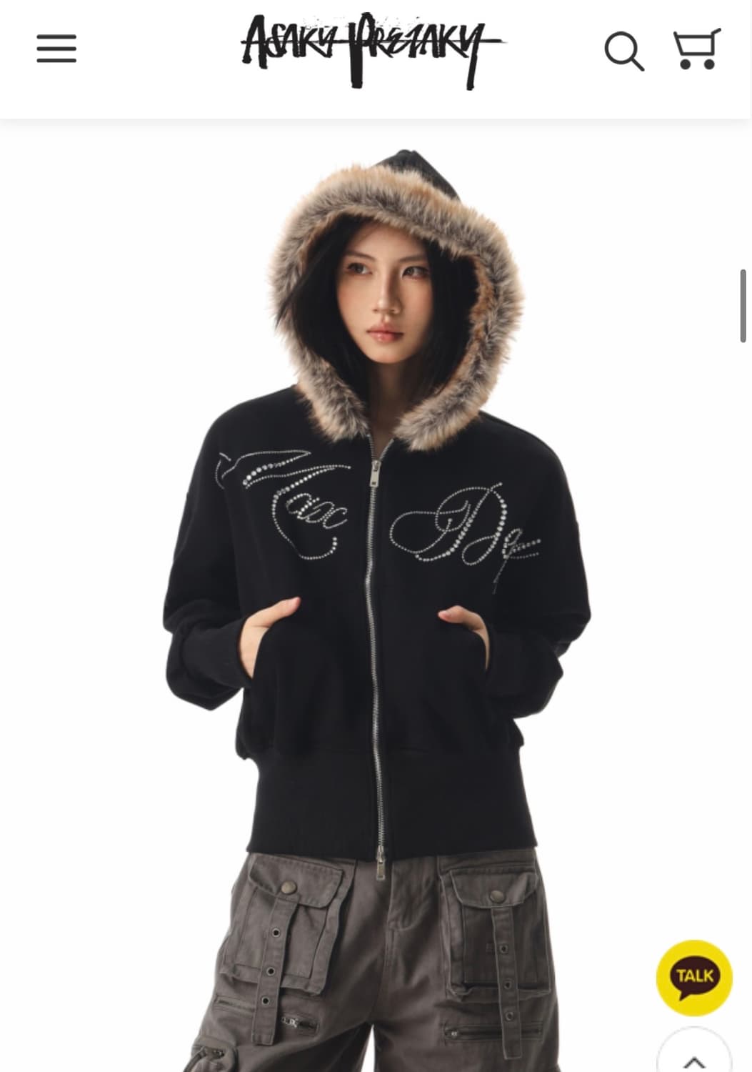 아사키프레자키 퍼집업 블랙 M 상품이미지2