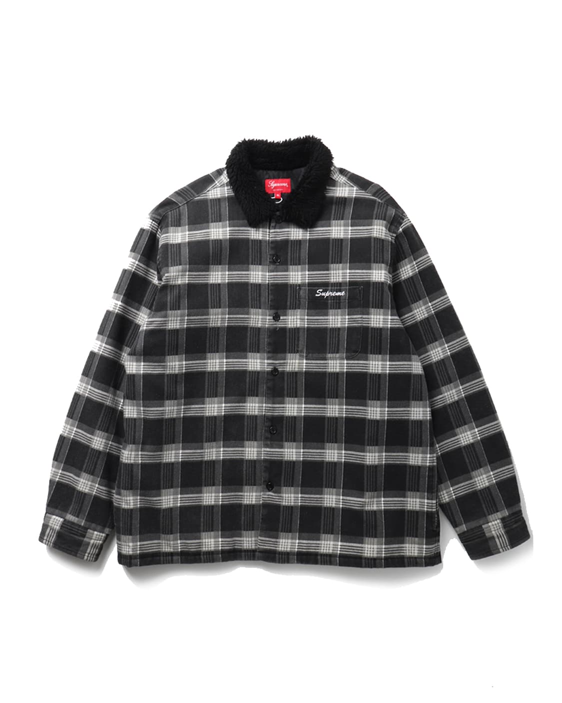 Supreme Faux Fur Collar Flannel Shirt 상품이미지1
