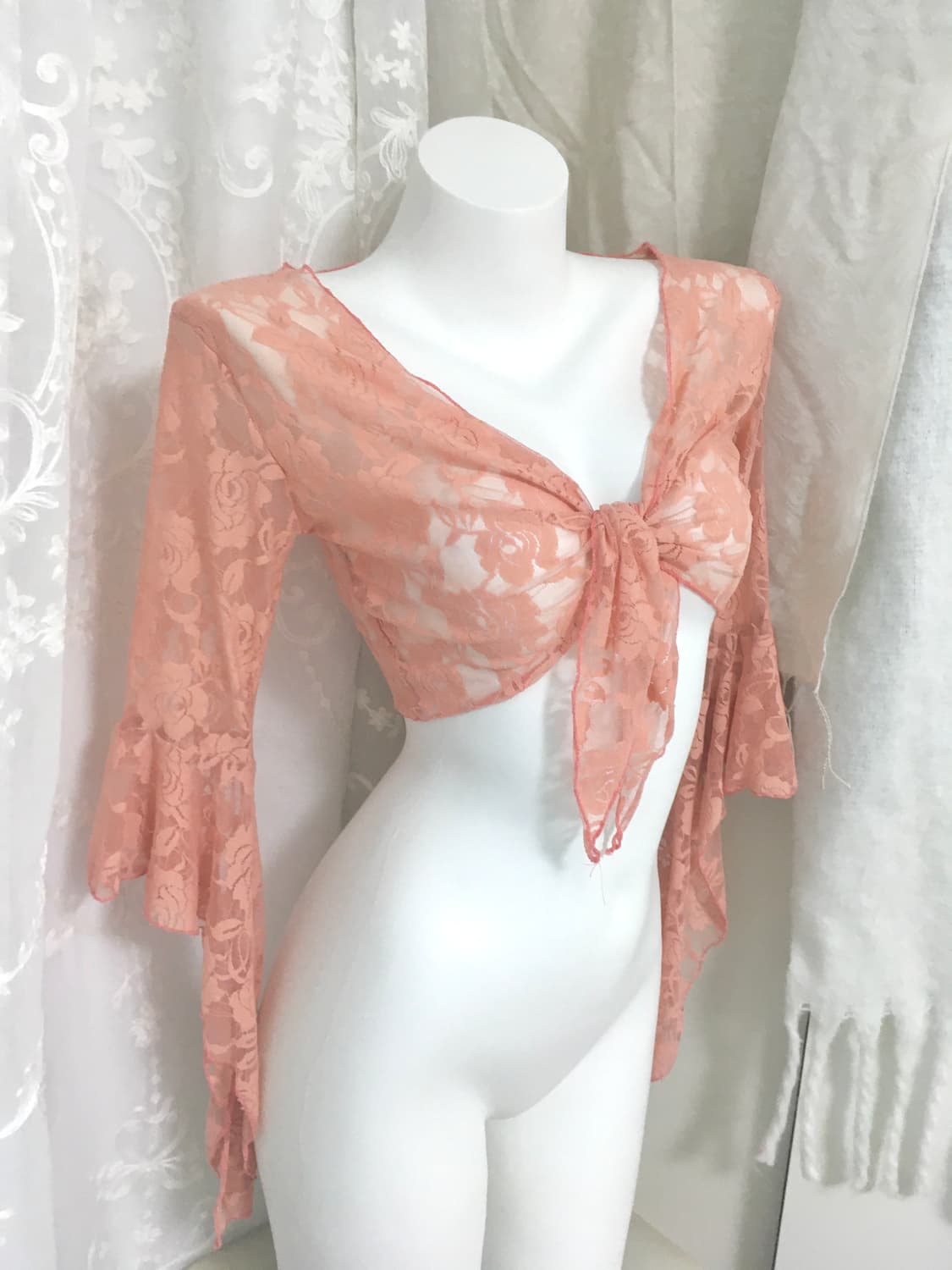 코랄 플라워 시스루 볼레로가디건  상품이미지3