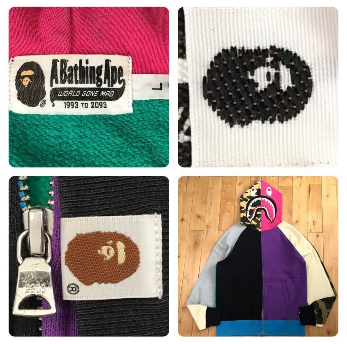 베이프 커스텀 패치워크 샤크후디 상품이미지7