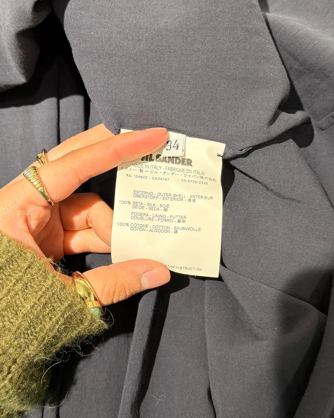 질샌더 블랙 실크 레이어드 셔링 미디 스커트 상품이미지8