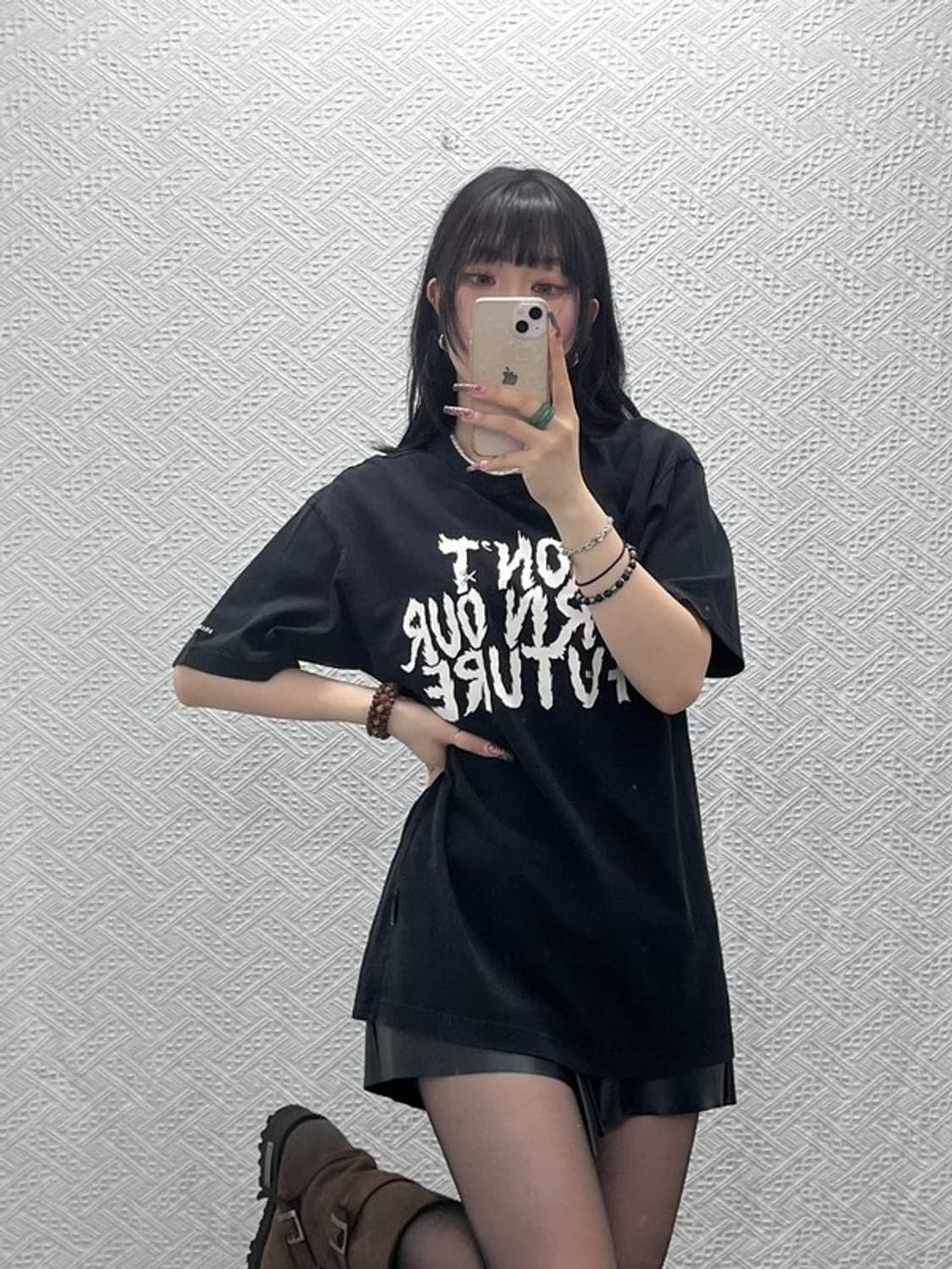 아조바이아조 빈티지 스트릿 펑크 레터링 반팔티 100 C12079 상품이미지1