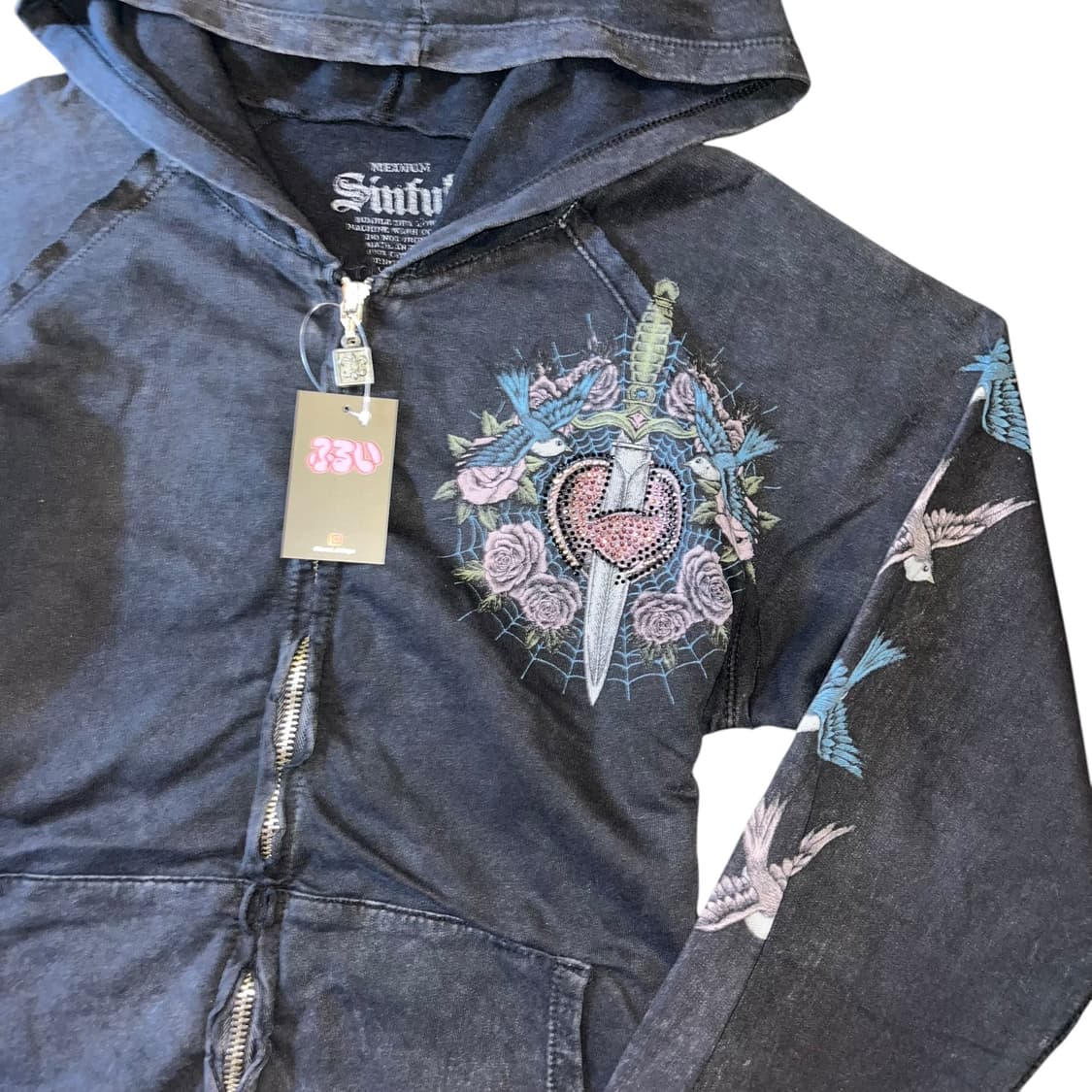 sinful 올드스쿨 큐빅 프린팅 후드집업 y2k 펑크 갸루 상품이미지4