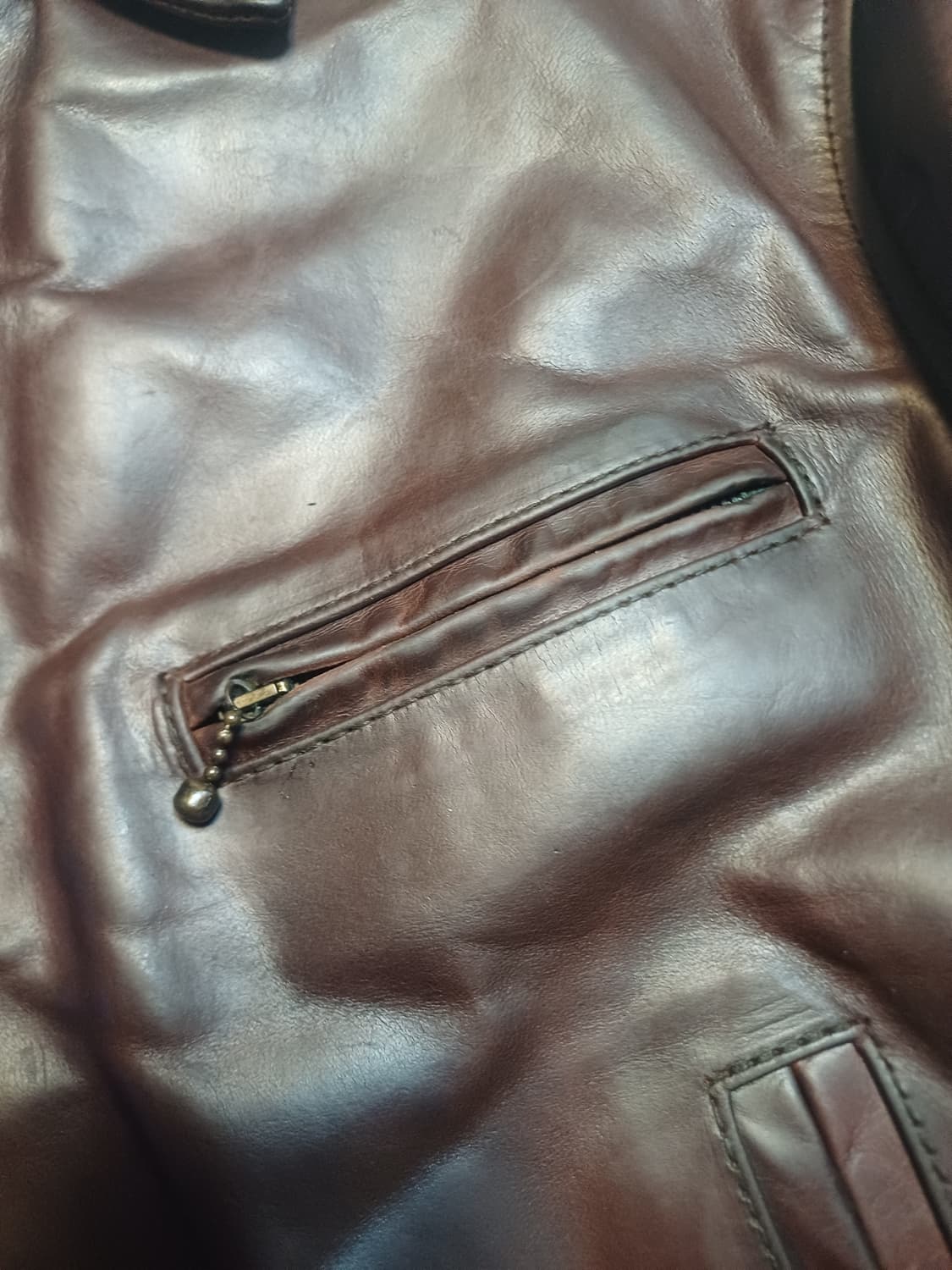 에어로레더 하프벨트 크롬악셀 호스하이드 말가죽레더자켓40 아메카지워크웨어 상품이미지2