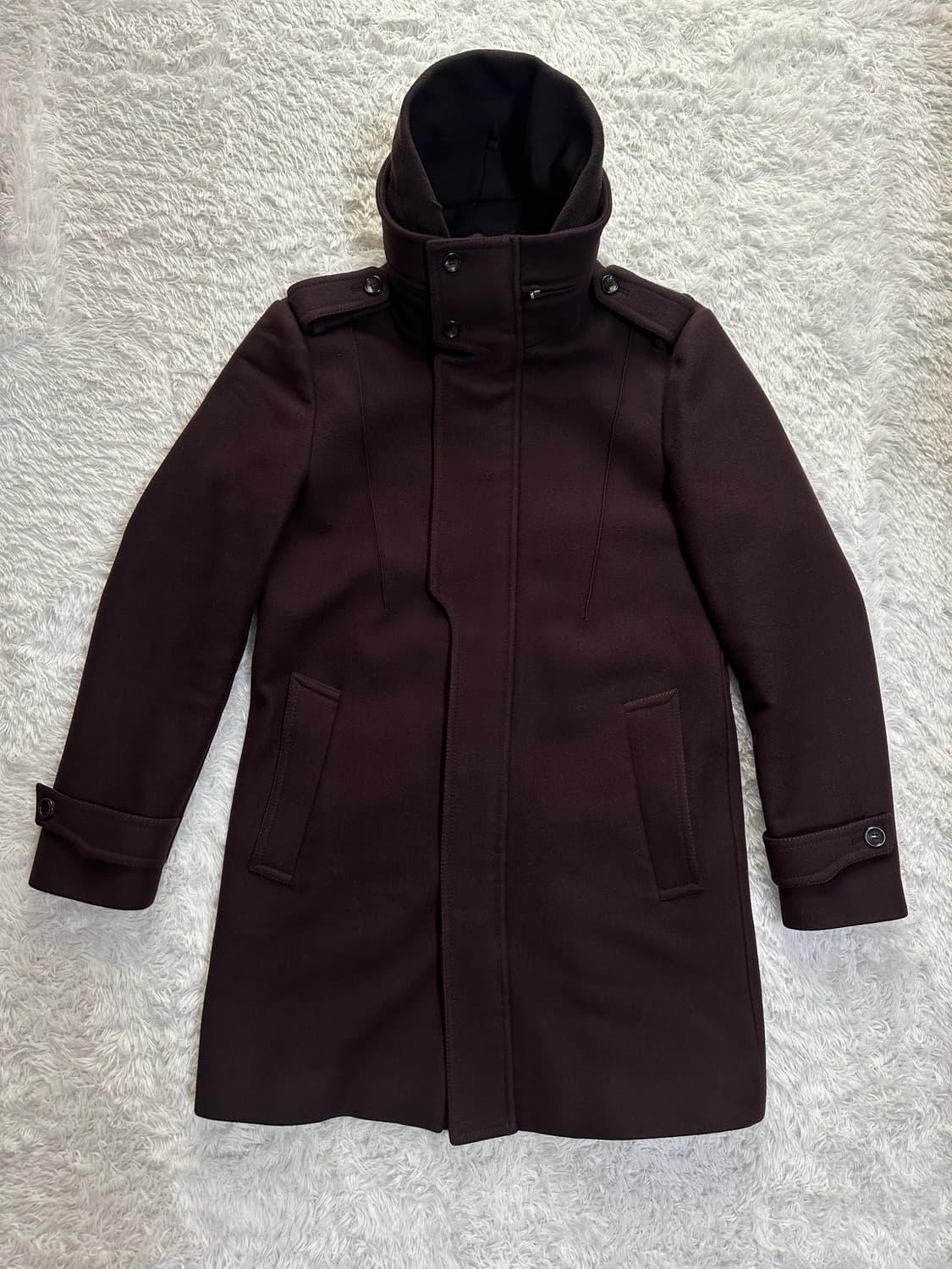 우영미 후드 모직 코트 105 상품이미지1