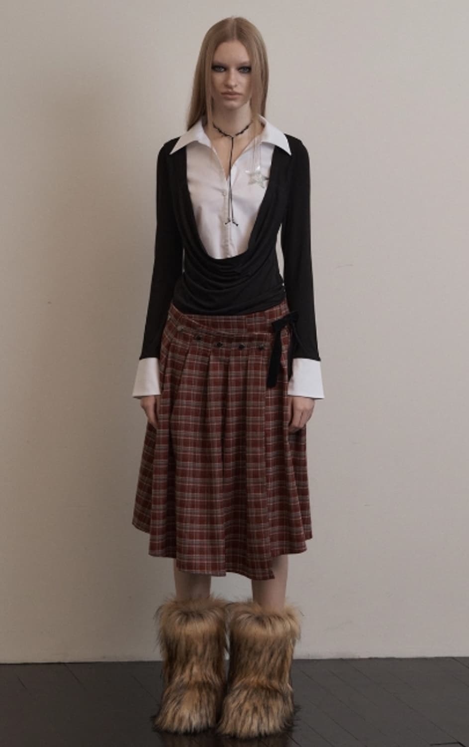 SETUP EXE SHIRTS LAYERED TOP / BLACK 상품이미지2