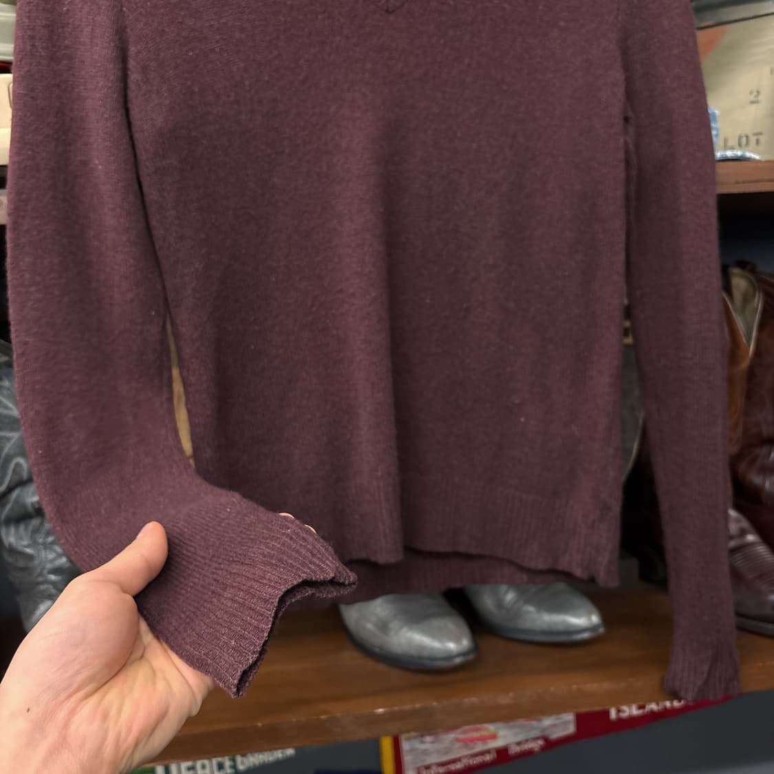 랄프로렌 브이넥 메리노울 앙고라 혼방 울 스웨터 래빗헤어 N317 상품이미지3