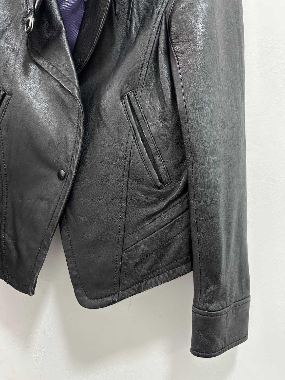 Asymmetric Lamb skin leather jacket  상품이미지8