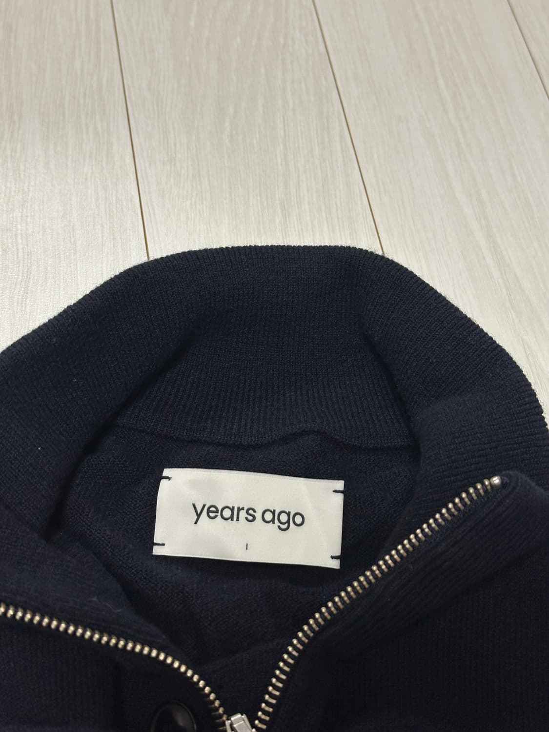 이얼즈어고 메리노울 플라켓 니트집업 가디건 상품이미지2