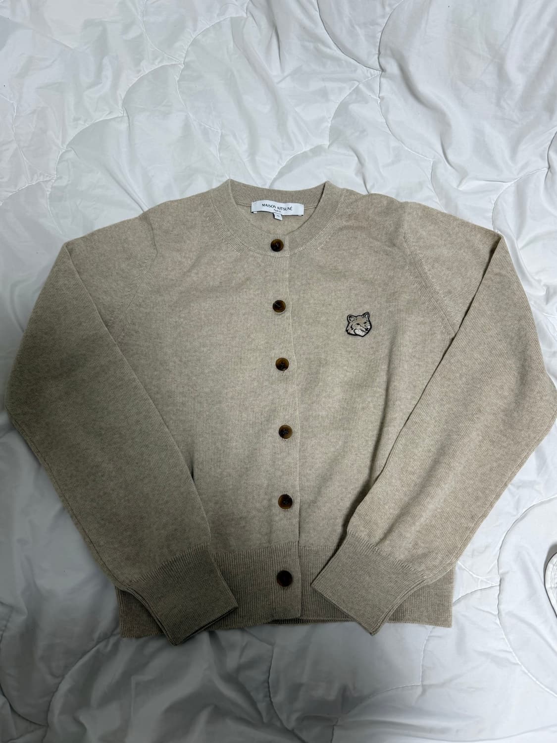 (새상품) 메종키츠네 폭스 헤드 가디건 라이트 베이지 XS 상품이미지7