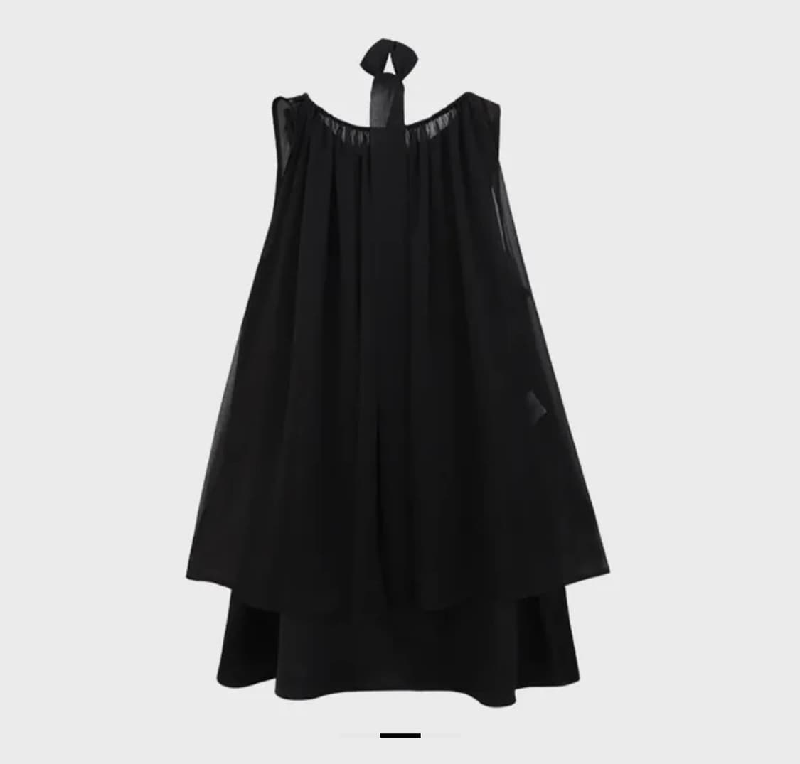 [새상품] 트리밍버드 타이 미니 원피스 블랙 상품이미지2