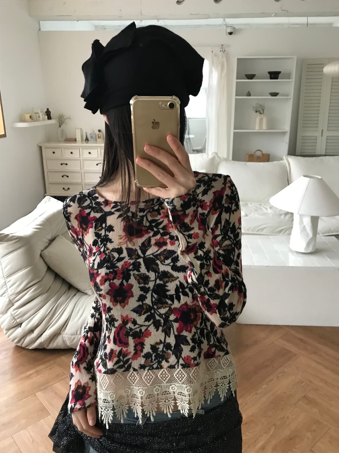 vintage lace pattern top 상품이미지5